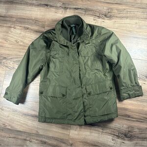Lauren Ralph Lauren Active Jacket Woman’s Large Utility Quilted Green Pocket Zip